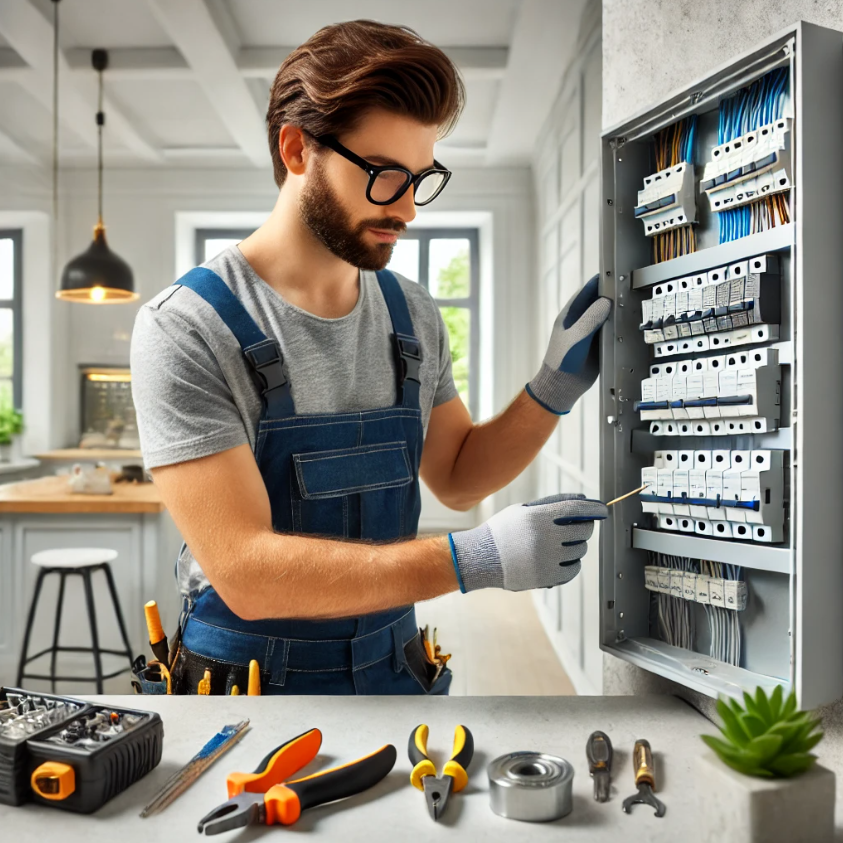 Autoriseret elektriker i arbejde