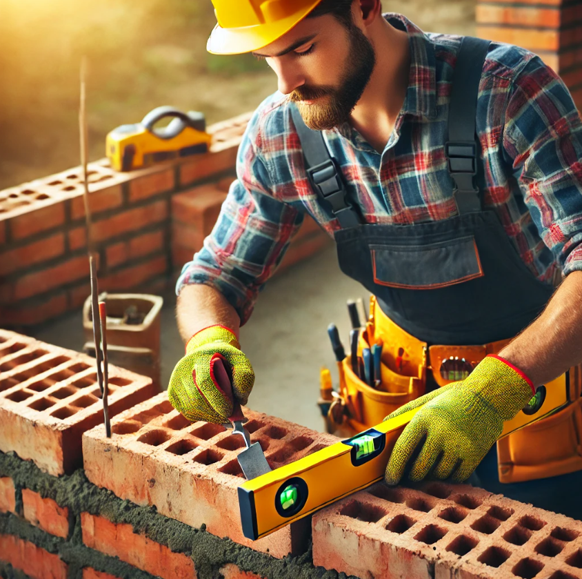 Professionel murer i arbejde